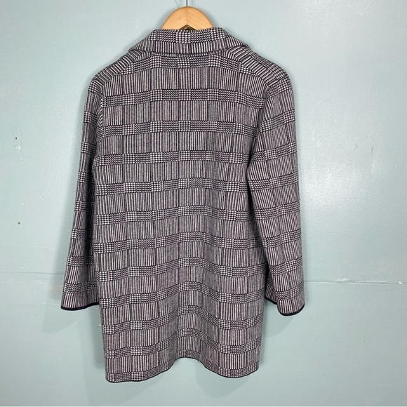 J Crew Sophie‎ Open Front Sweater Blazer Glen Plaid Wool Blend Sz M - Picture 4 of 6